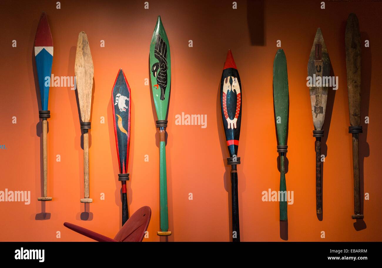 canoe paddles of the Northwest Coast nations at the Museum of