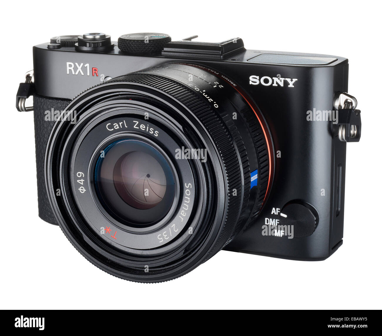 Sony RX1R digital compact camera with 35mm CMOS sensor and Carl Zeiss lens. Stock Photo