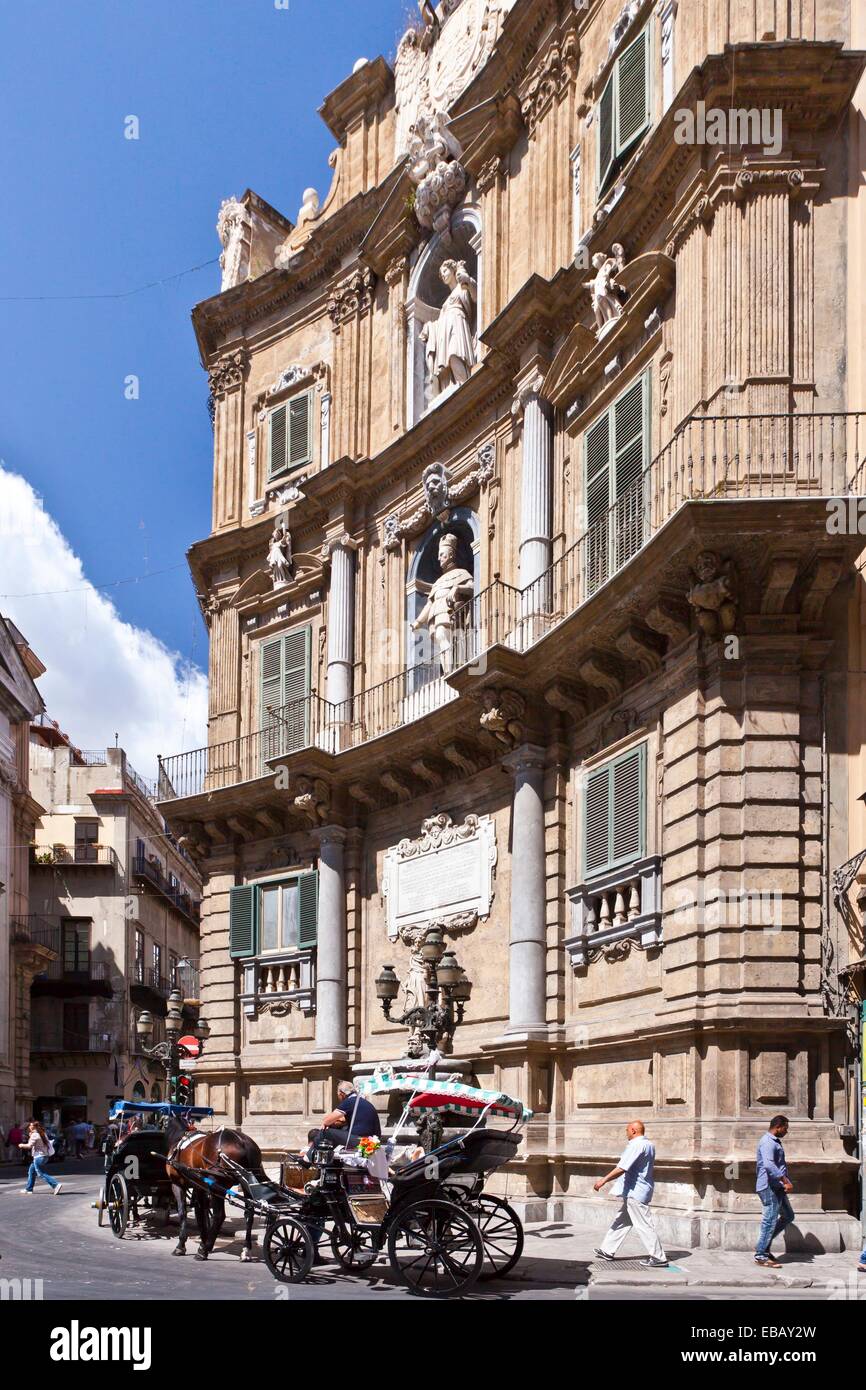 One of the Four Corners in Palermo, Sicily, Italy Stock Photo Alamy