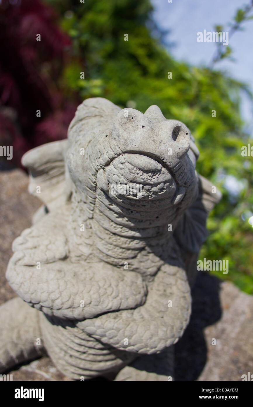 A snooty dragon gargoyle. Stock Photo
