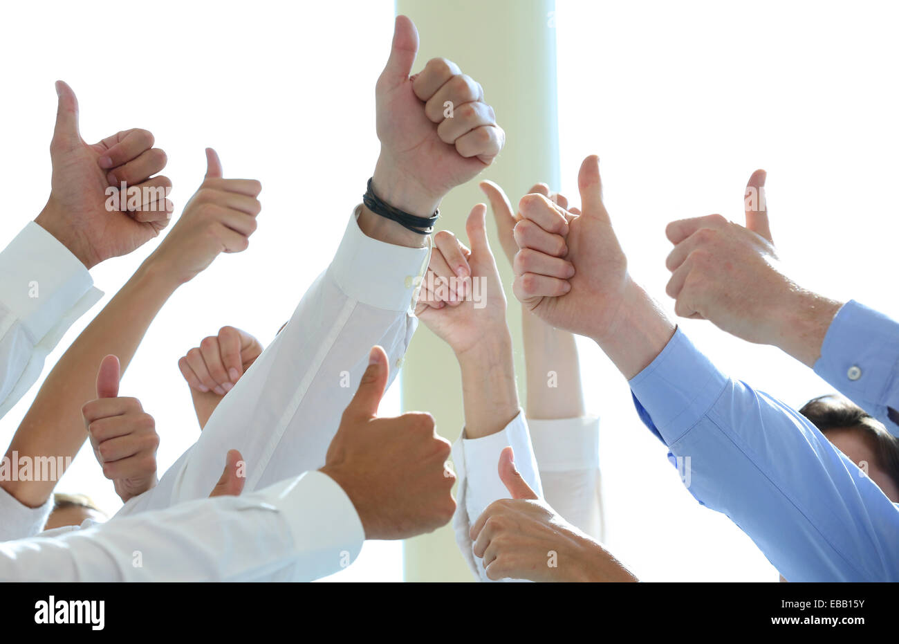 achievement adult approval arm Basque Country business businessman businesspeople businesswoman center close-up collaboration Stock Photo