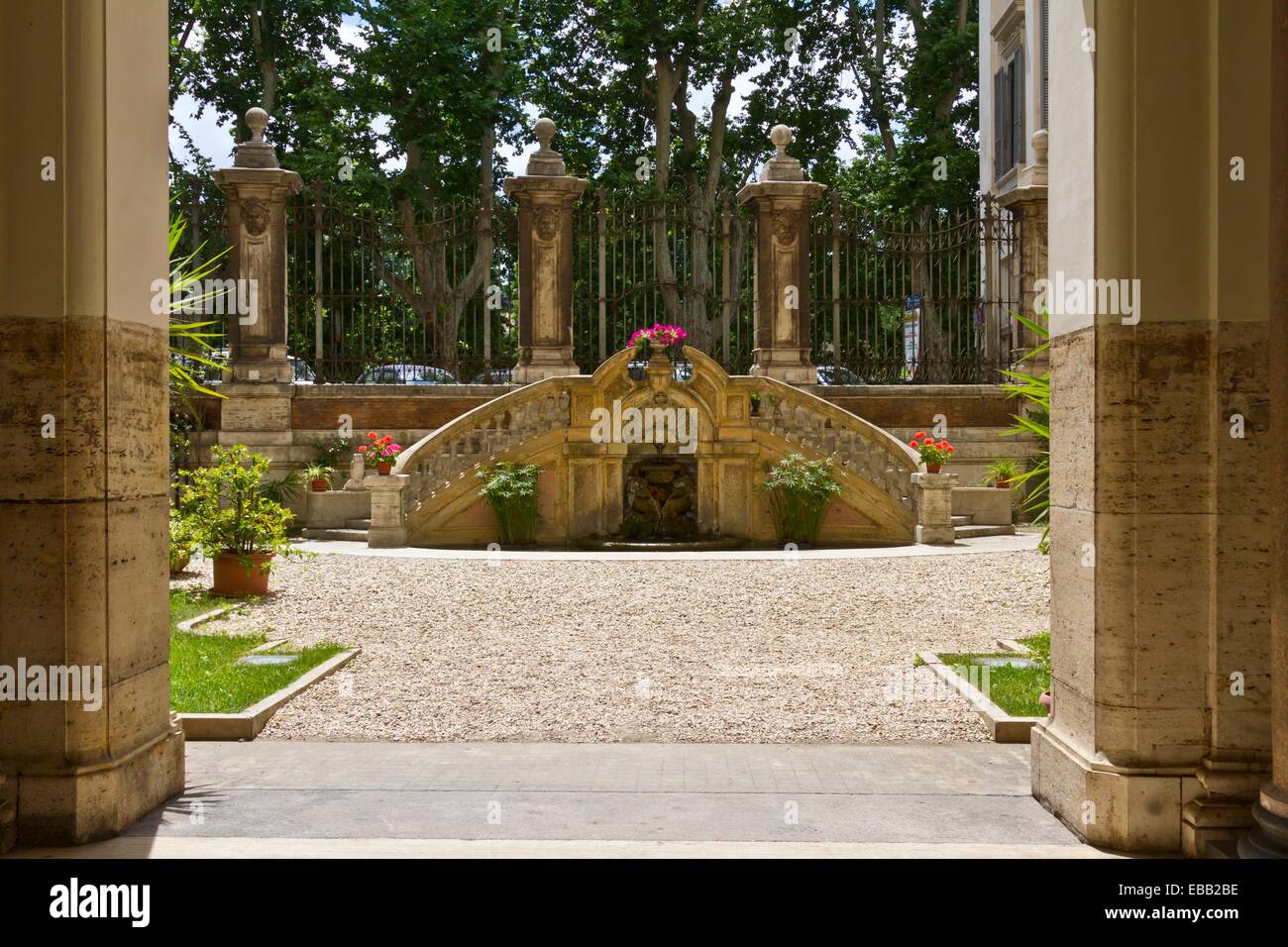 A large courtyard in central Rome, Italy Stock Photo Alamy