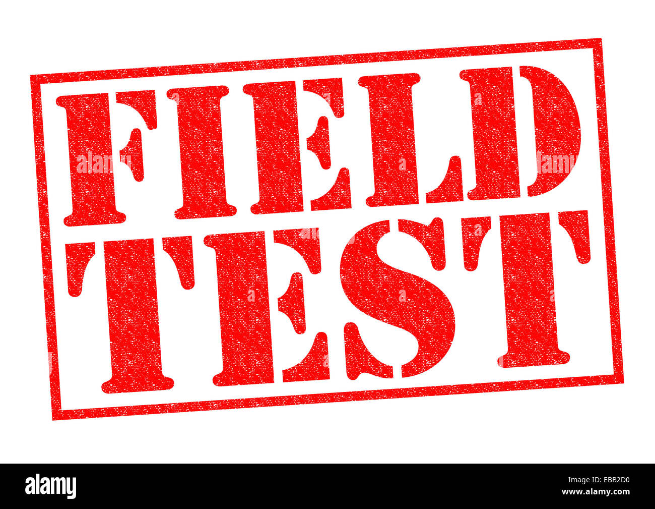 FIELD TEST red Rubber Stamp over a white background. Stock Photo