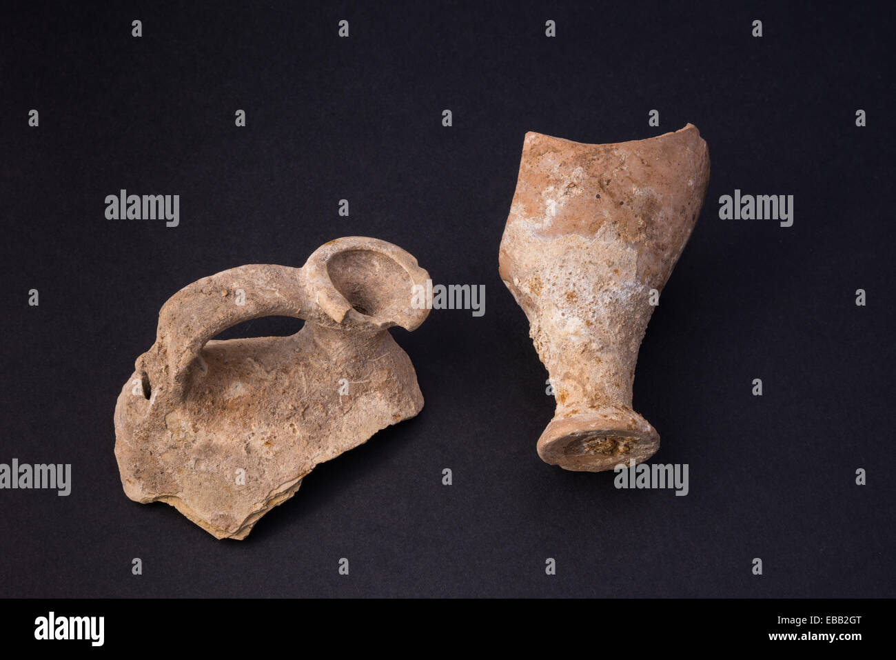 rest of ancient roman vases found near Rome sea Stock Photo