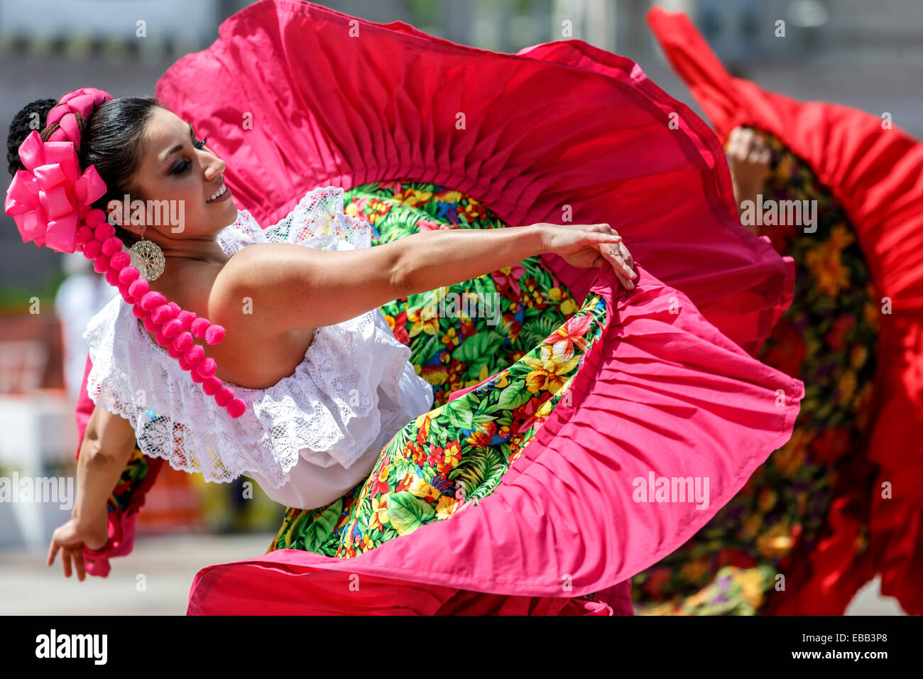 Mexican dancer, Cinco de Mayo Celebration, Civic Center Park, Denver, Colorado USA Stock Photo