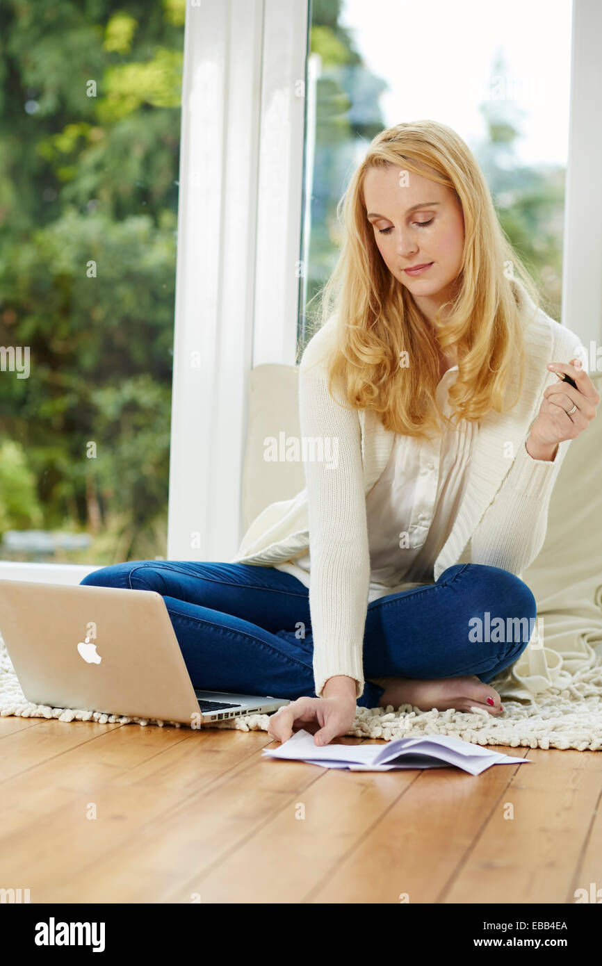 Woman working from home Stock Photo