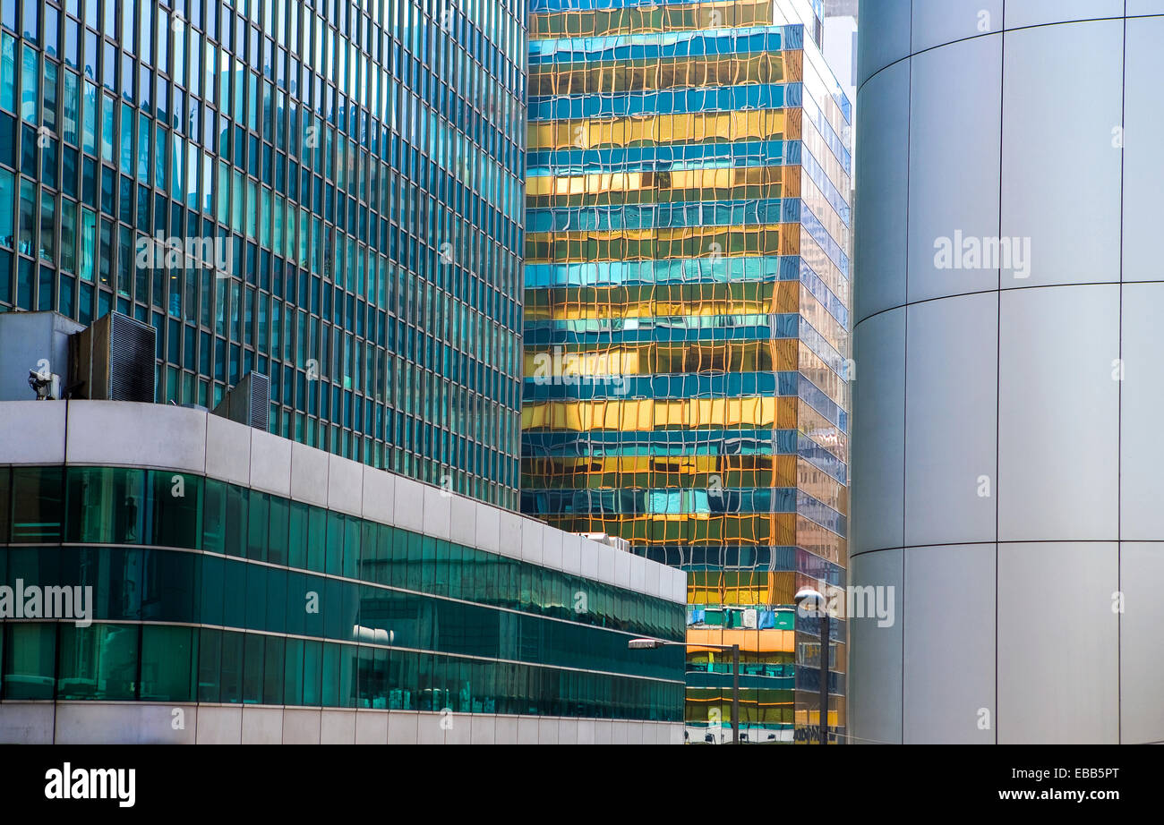 Hong Kong, detail of the buildings of Exchange Square in the new city center. Stock Photo