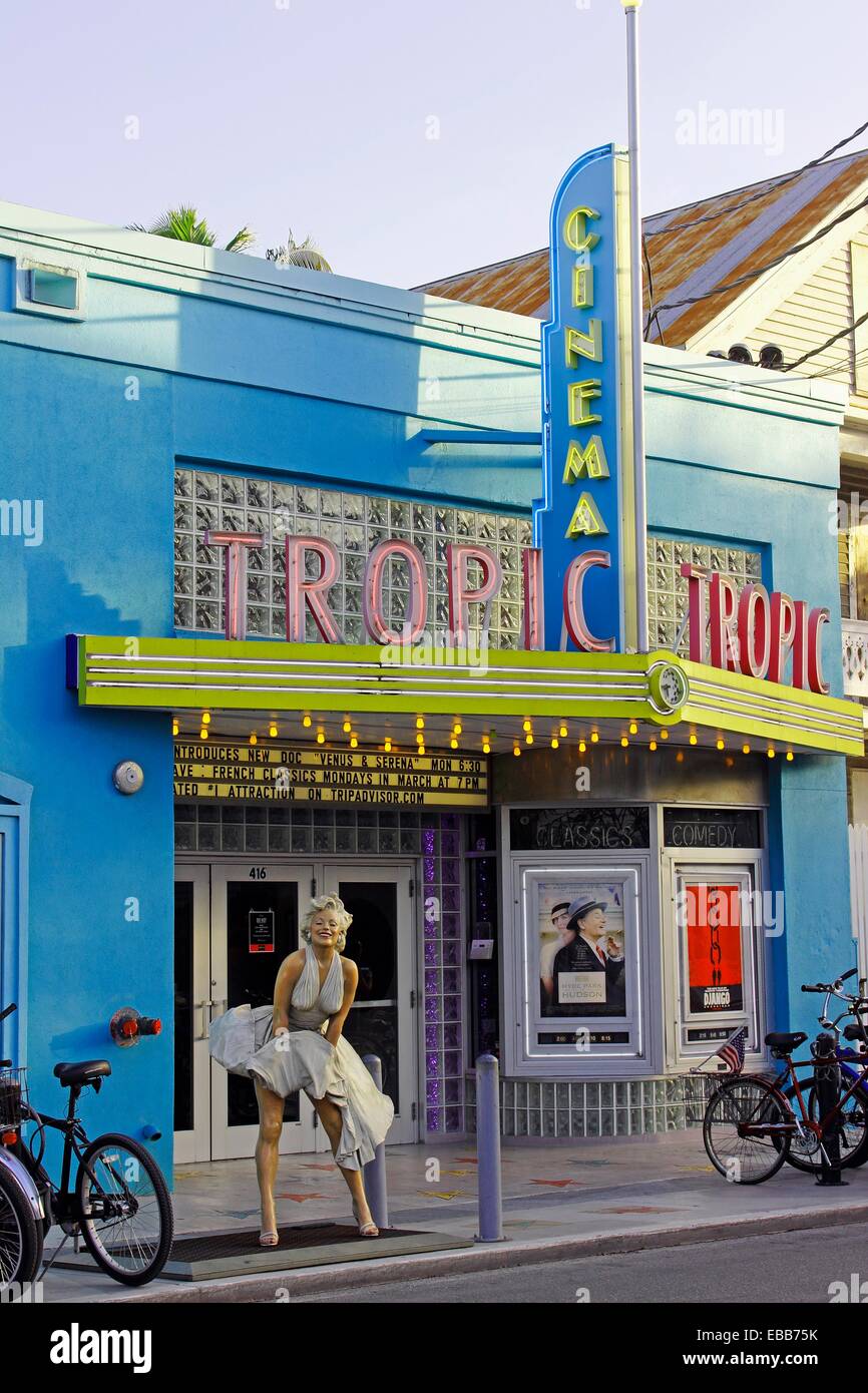 Key West Florida USA classic restored Tropic Cinema with Marilyn Monroe