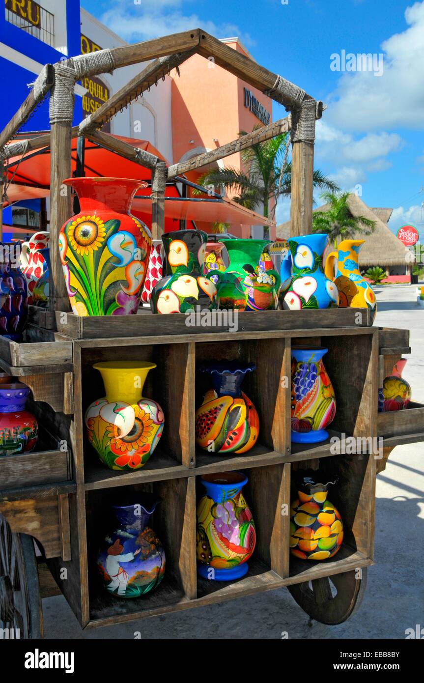Costa Maya Mexico Caribbean Cruise Ship Port Shopping Area Gifts Stock