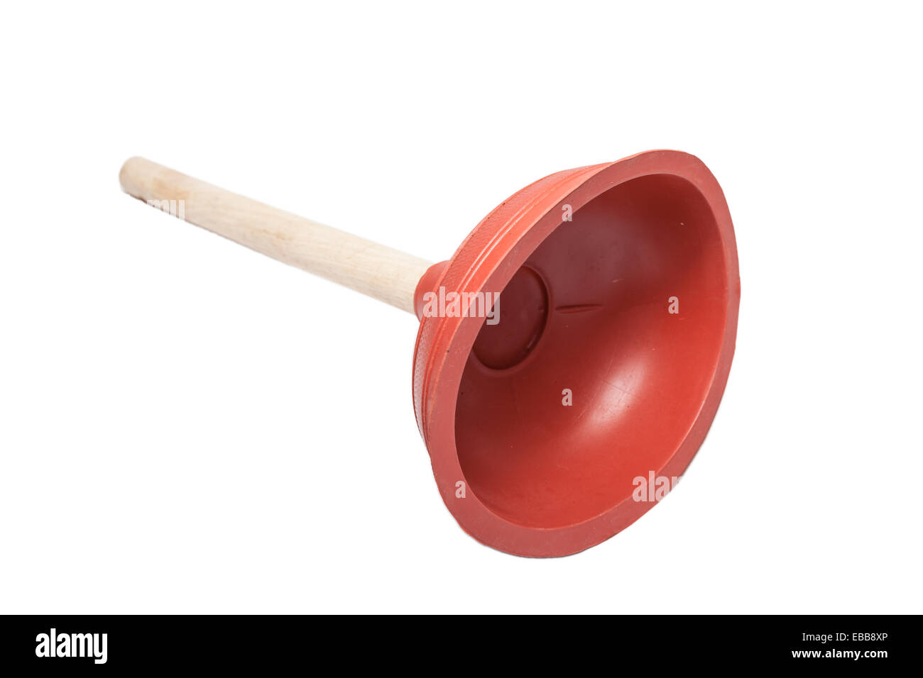 Plumber with rubber plunger isolated Stock Photo