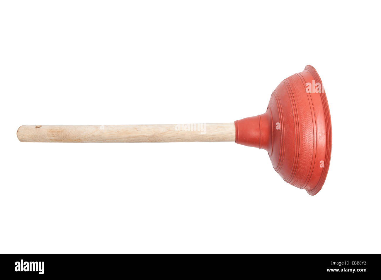 Plumber with rubber plunger isolated Stock Photo