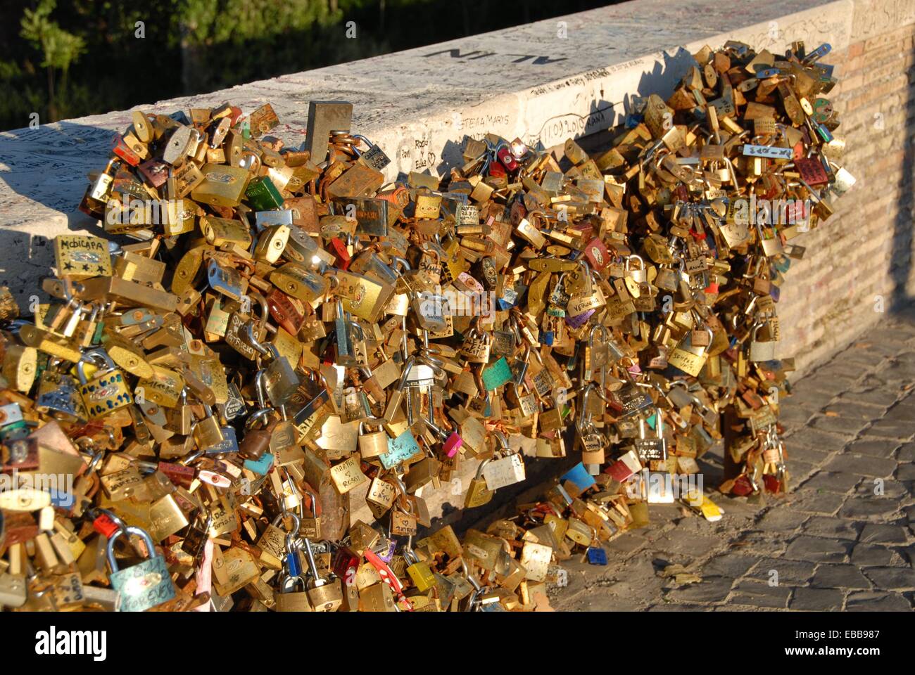 Love padlocks on Ponte Milvio They were removed in 2012 Rome, Lazio
