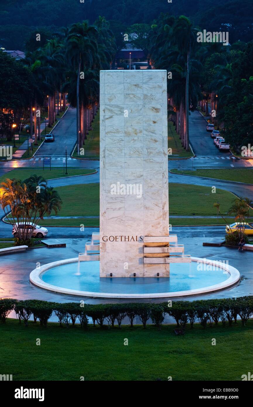 Goethals Monument below the administration building of Panama Canal