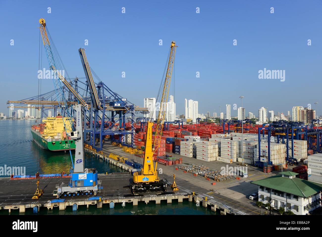 Shipping Containers Port of Cartagena Colombia South America SA