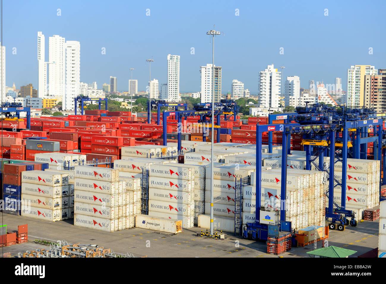 Shipping Containers Port of Cartagena Colombia South America SA