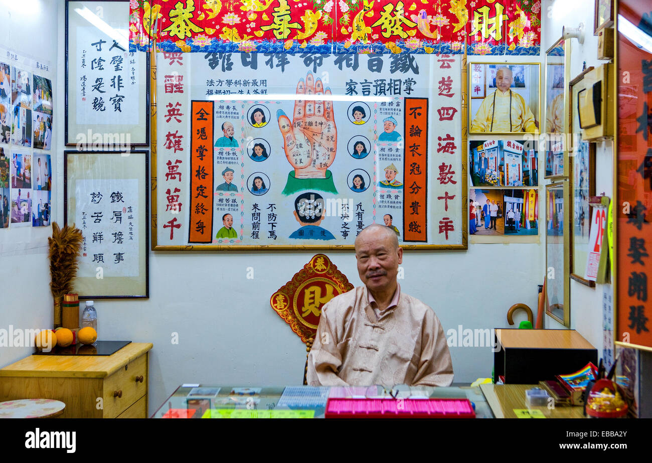 Hong Kong, a fortune teller near the Wong Tai Sin temple in the new