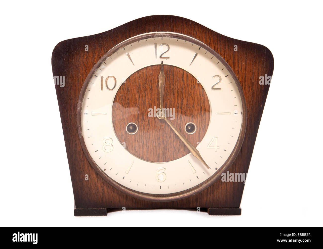 vintage art deco mantle clock cutout Stock Photo