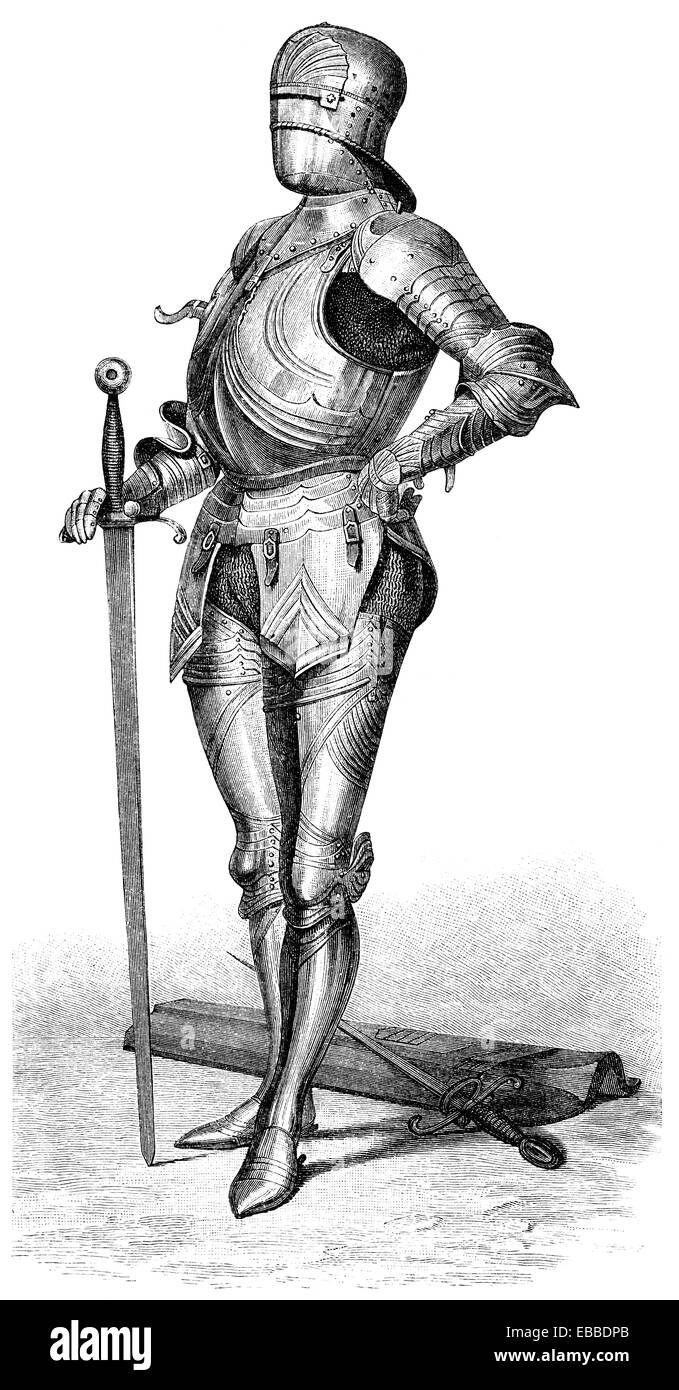 medieval armour, Germany, 15th century, Ritterrüstung aus dem 15. Jahrhundert, Deutschland Stock Photo