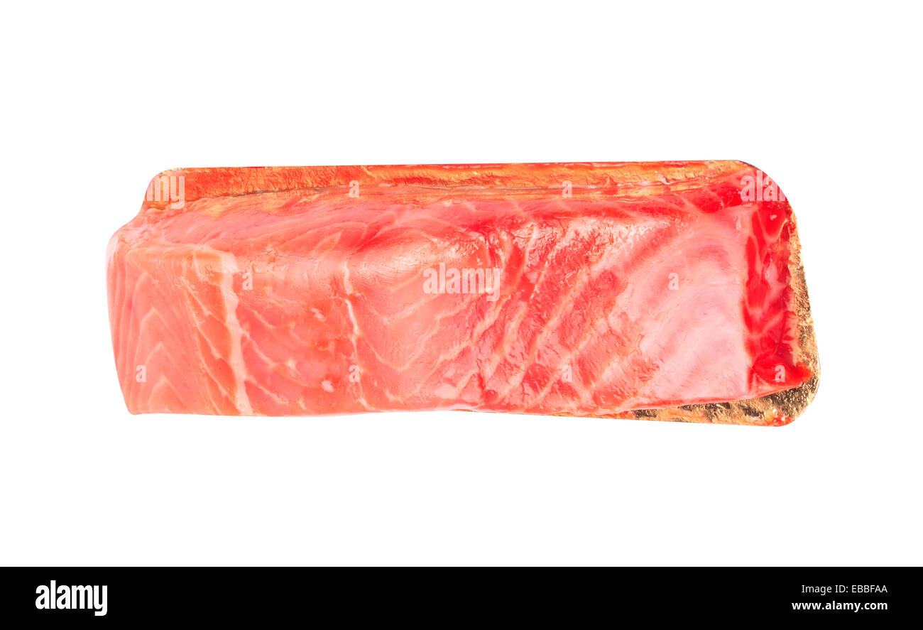 piece of red fish fillet isolated on white Stock Photo - Alamy