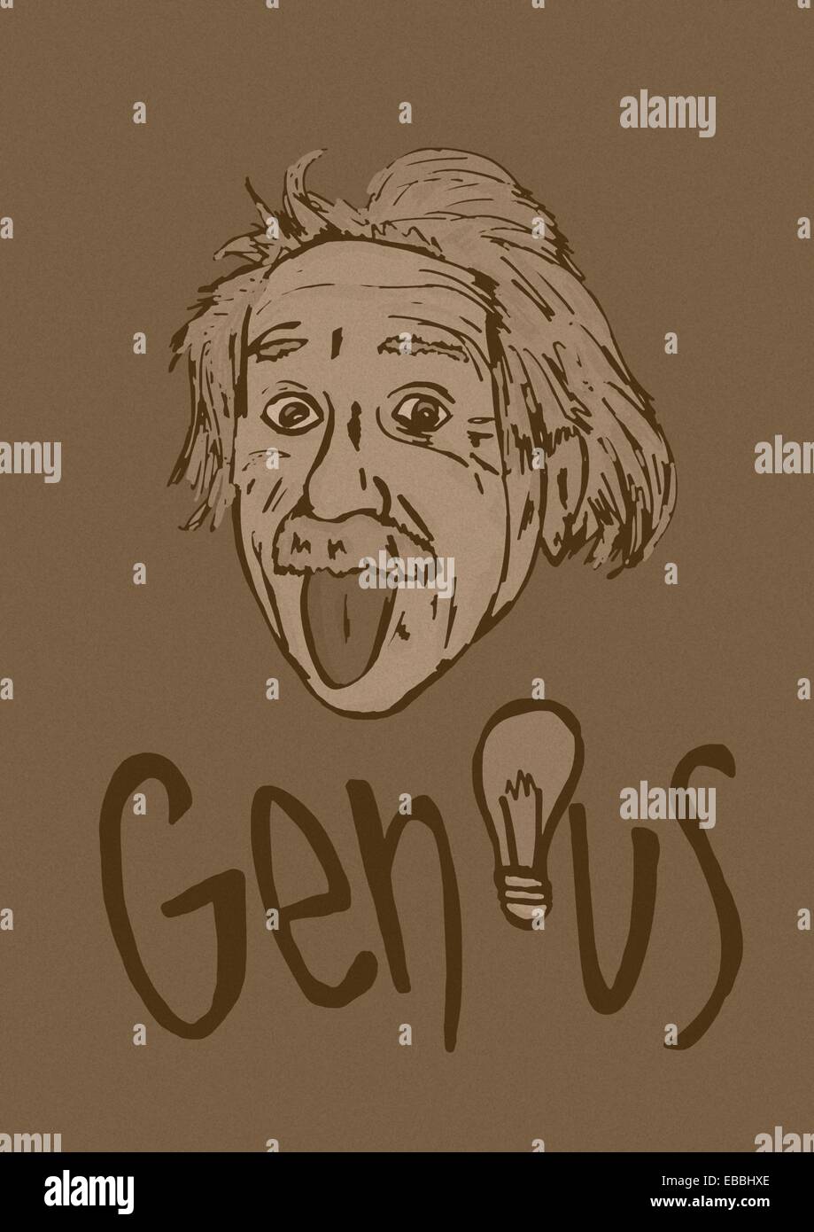 Einstein bigmouth vintage Stock Photo