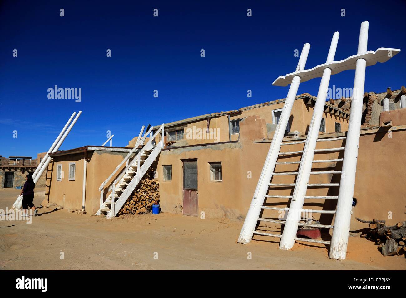 2nd Acoma Pueblo adobe Aka America architecture building built structure chamber city color image contemplation culture day Stock Photo