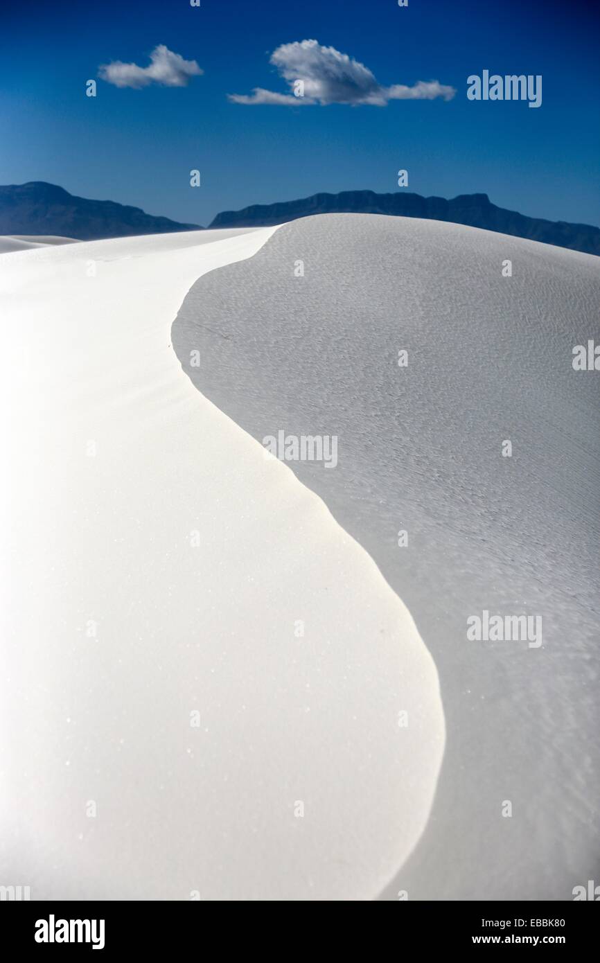 White sand dunes in White Sands National Monument. Alamogordo. New Mexico. USA. Stock Photo