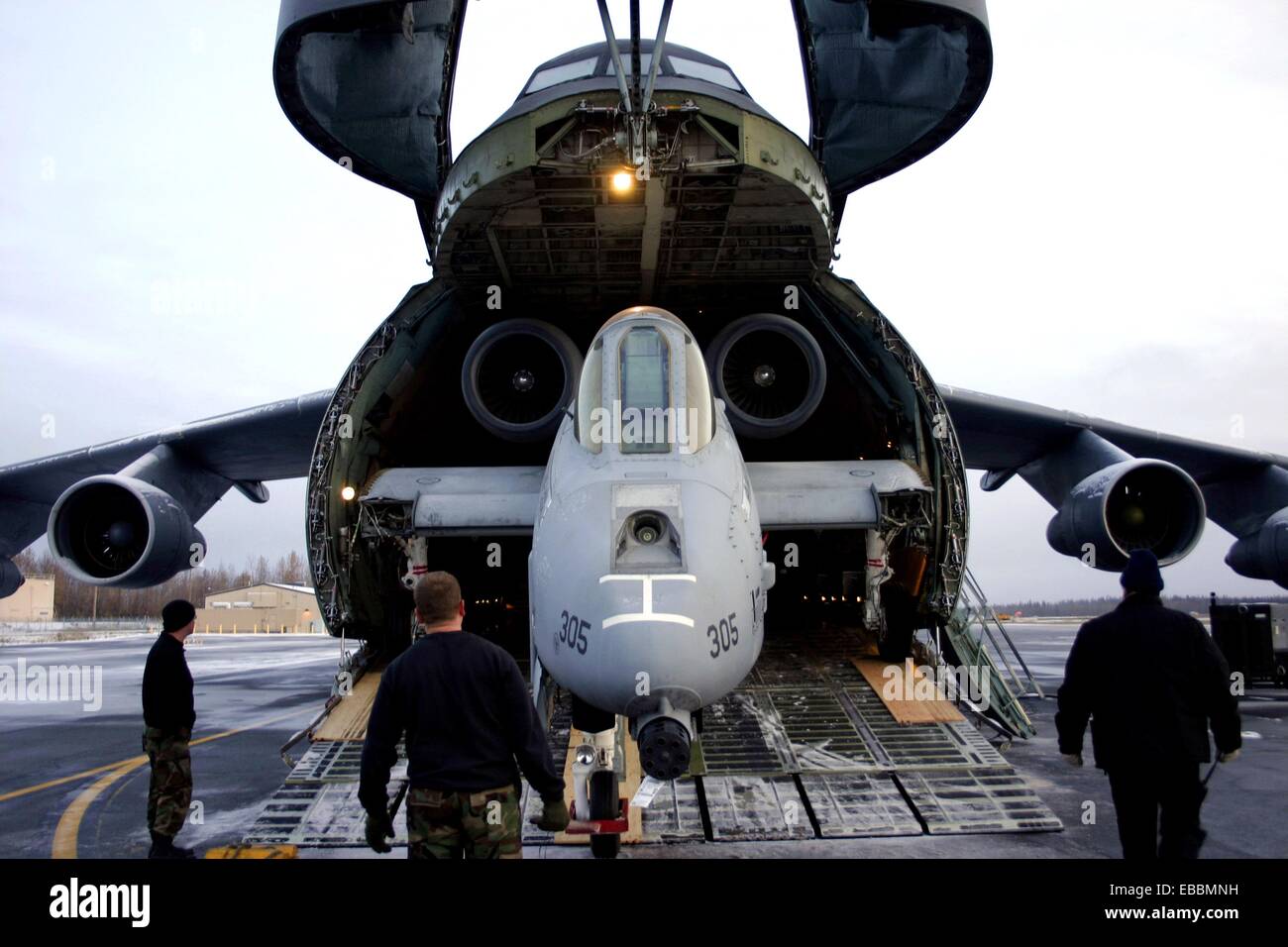 EIELSON AIR FORCE BASE, AlaskaThe A10 being winched back in the C5