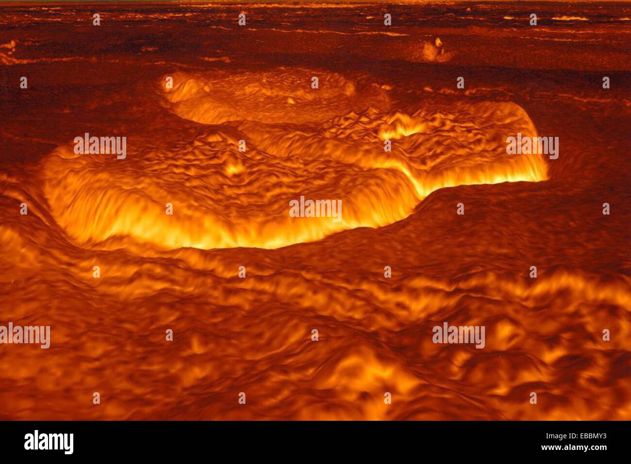 If you could look across Venus with radar eyes, what might you see This computer reconstruction of the surface of Venus was Stock Photo