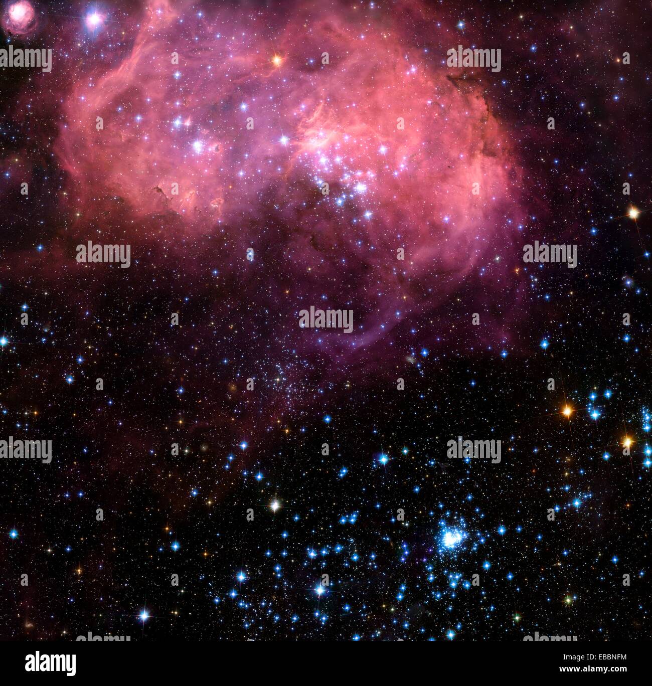 This broad vista of young stars and gas clouds in our neighbouring ...