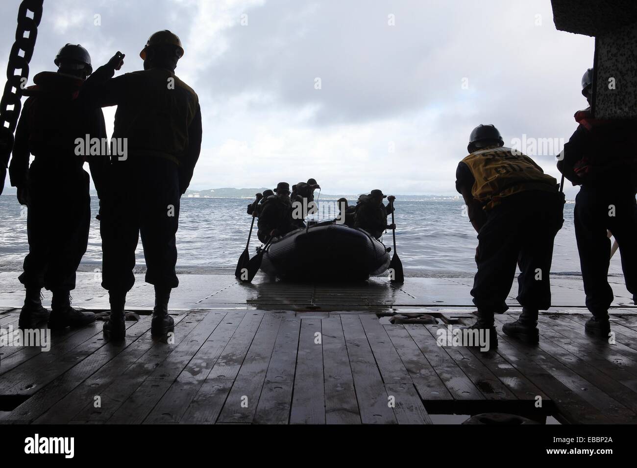 SOUTH CHINA SEA Sept  9, 2010 Marines assigned to Amphibious Reconnaissance and Force Reconnaissance Platoons of the 31st Stock Photo
