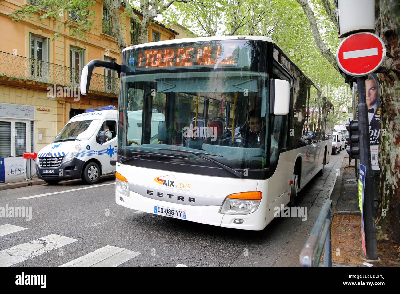 Tourist Bus Tour de Ville AixenProvence Provence France Stock Photo