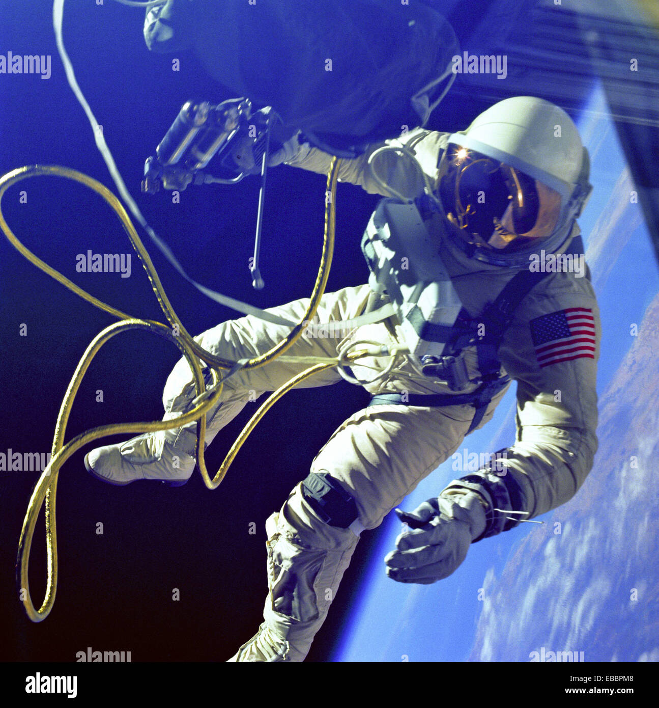 On June 3, 1965 Edward H. White II became the first American to step outside his spacecraft and let go, effectively setting Stock Photo
