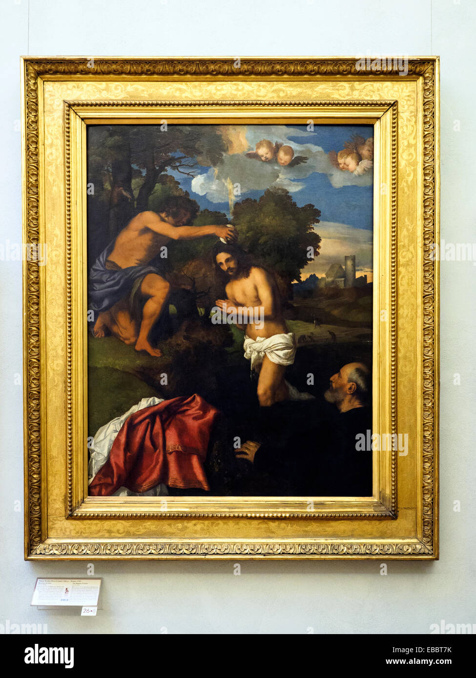 Tiziano Vecellio (Pieve di Cadore 1490ca. - Venezia 1576) Battesimo di Cristo (The Baptism of Christ) Oil on wood Musei Capitolini - Rome, Italy Stock Photo