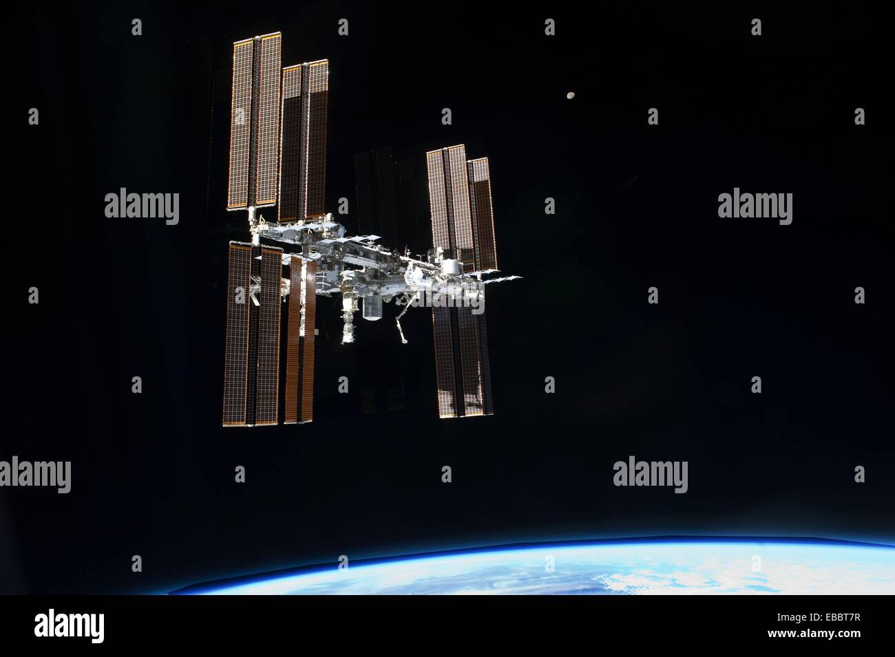 S135-E-011814 19 July 2011 --- This picture of the International Space Station was photographed from the space shuttle Atlantis Stock Photo