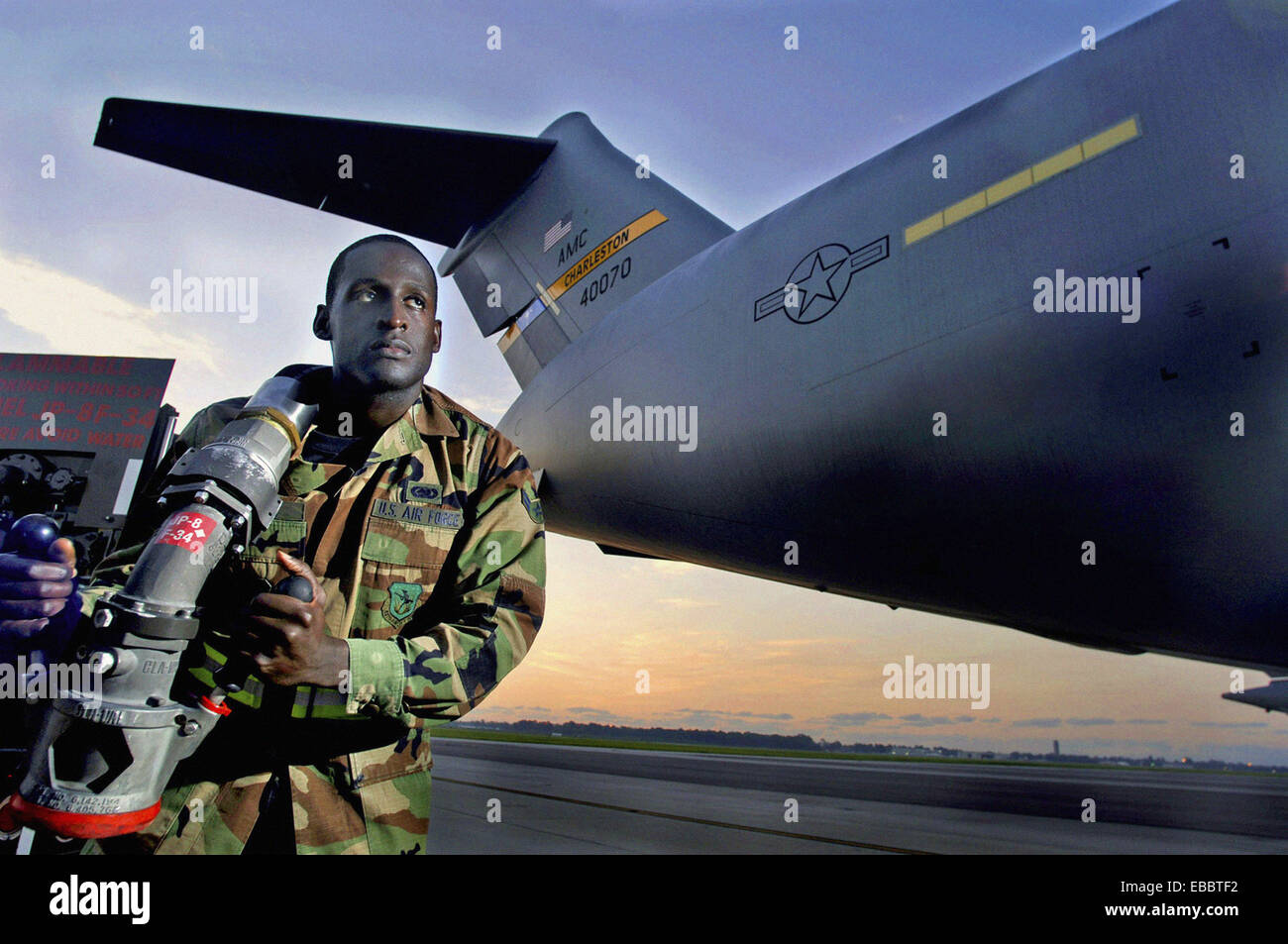 Airman 1st Class Michael Brown Prepares To Refuel A C 17 Globemaster
