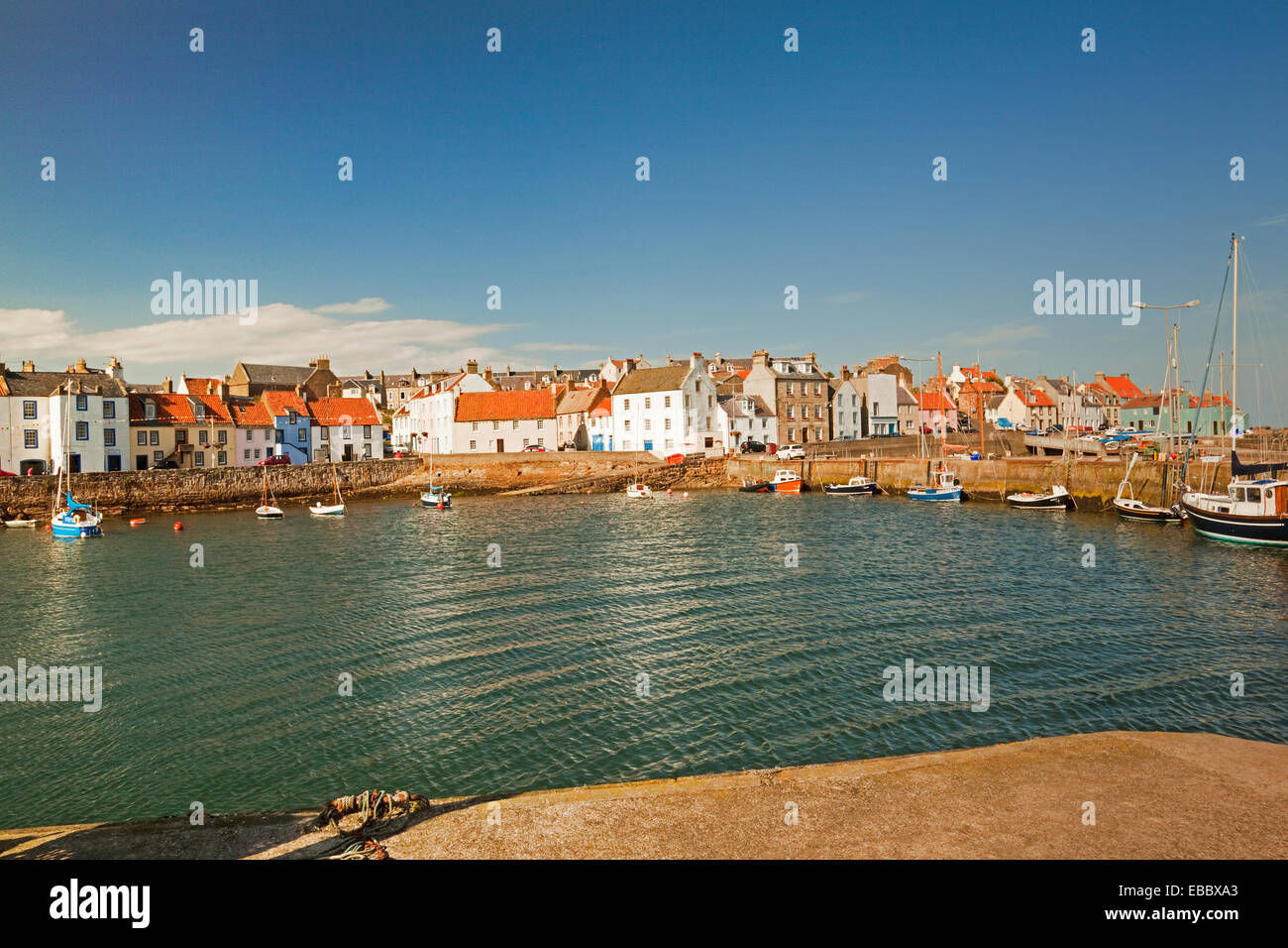 Mid Shore and East Shore, at St Monans Harbour Stock Photo