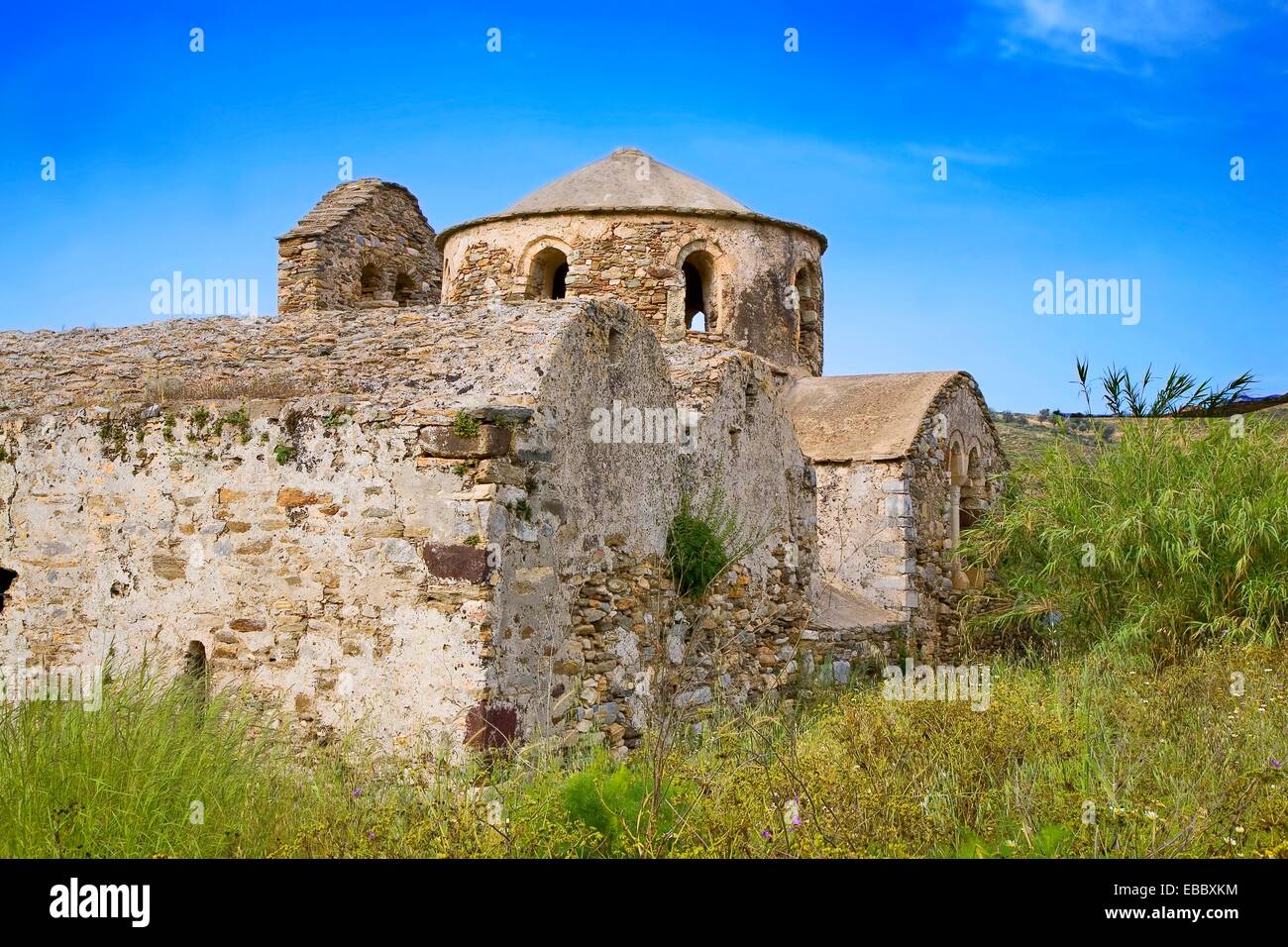 greece, cyclades, naxos: Byzantine church aghios mama Stock Photo - Alamy