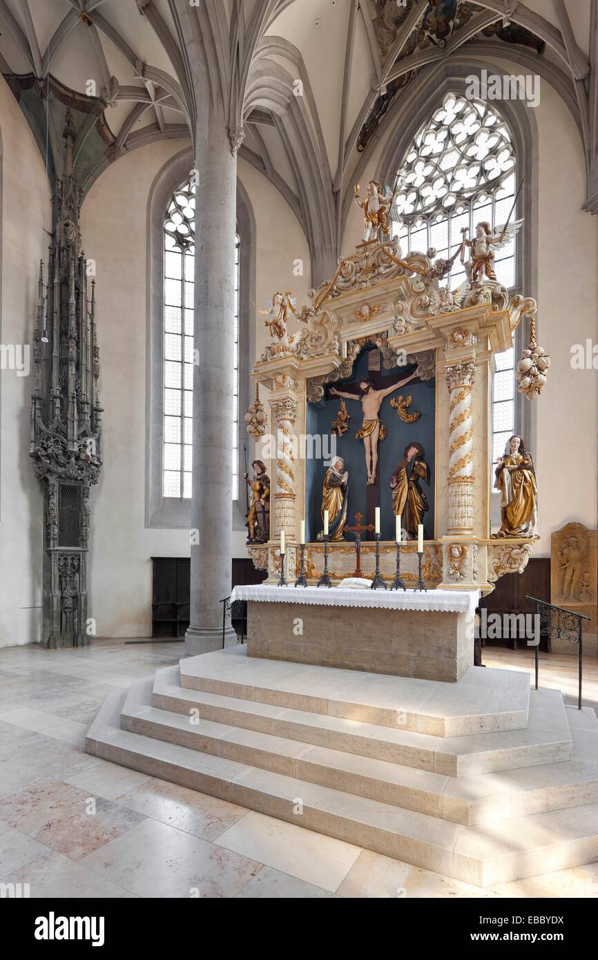 Georgs church, high altar, Noerdlingen, Bavaria, Germany Stock Photo