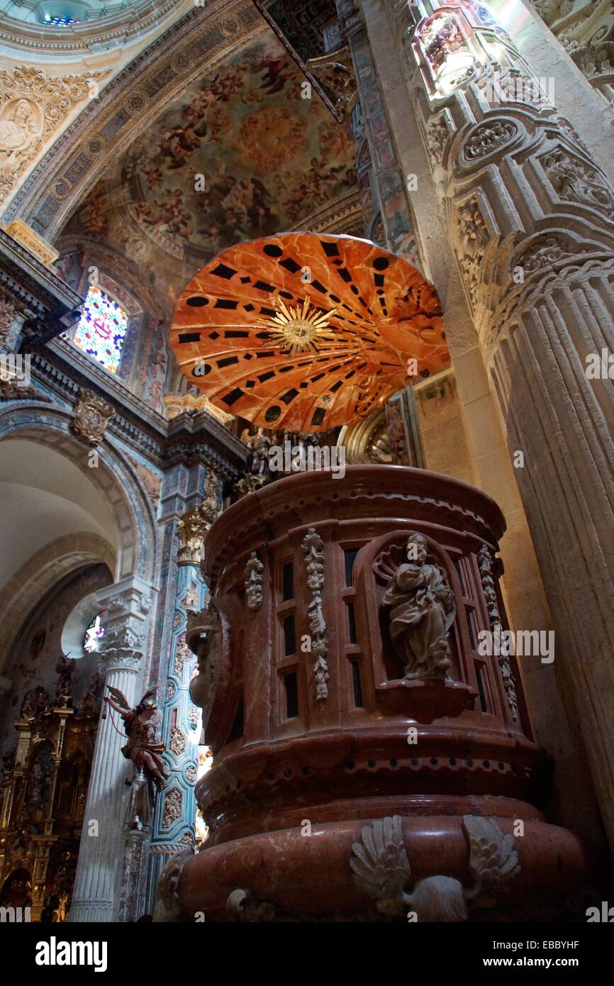 Sevilla Spain Pulpit inside the Church of the Savior of the city of