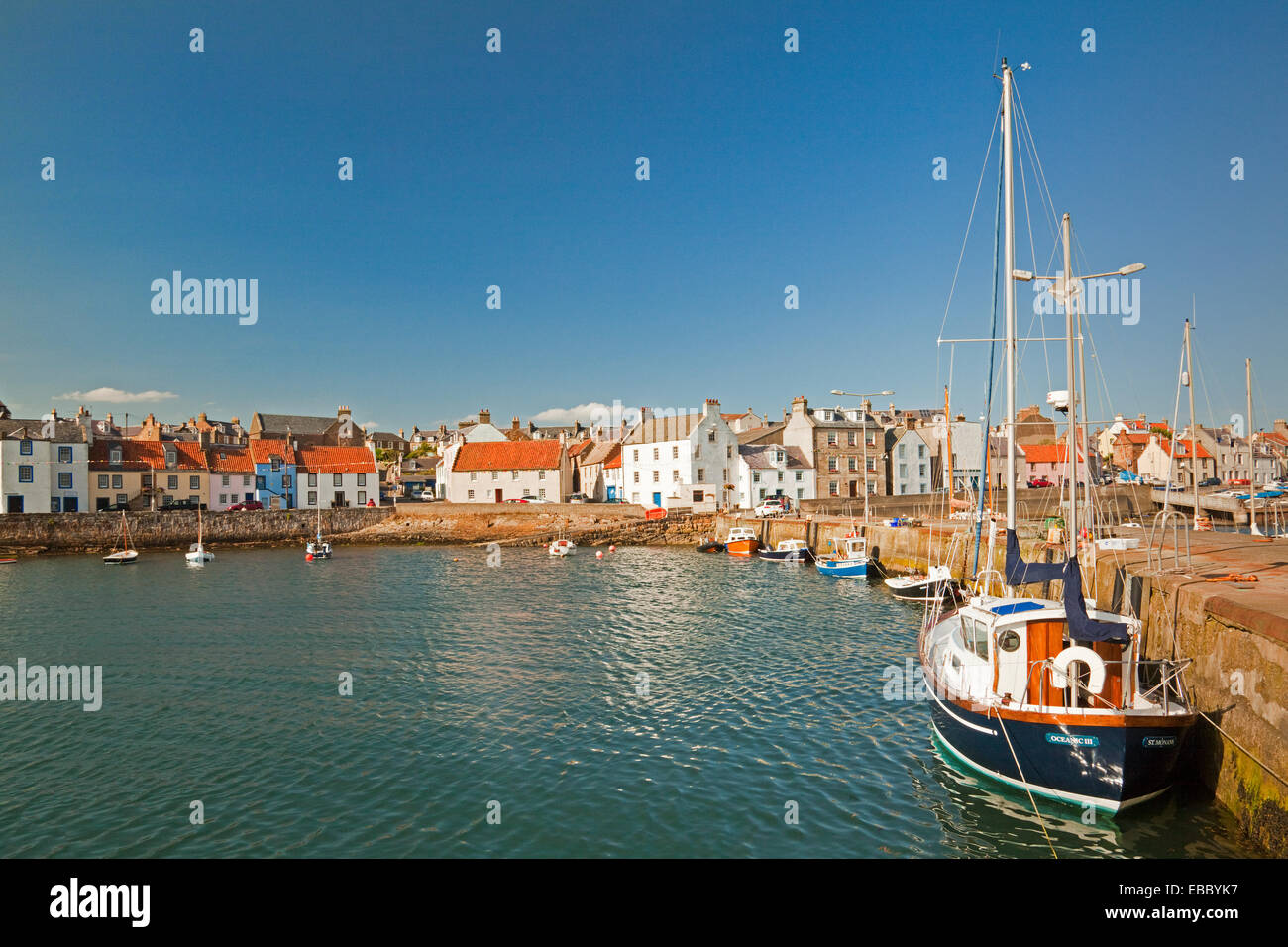 Mid Shore and East Shore, at St Monans Harbour Stock Photo