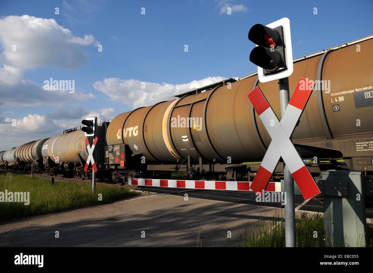 Freight train with tank cars Stock Photo Alamy