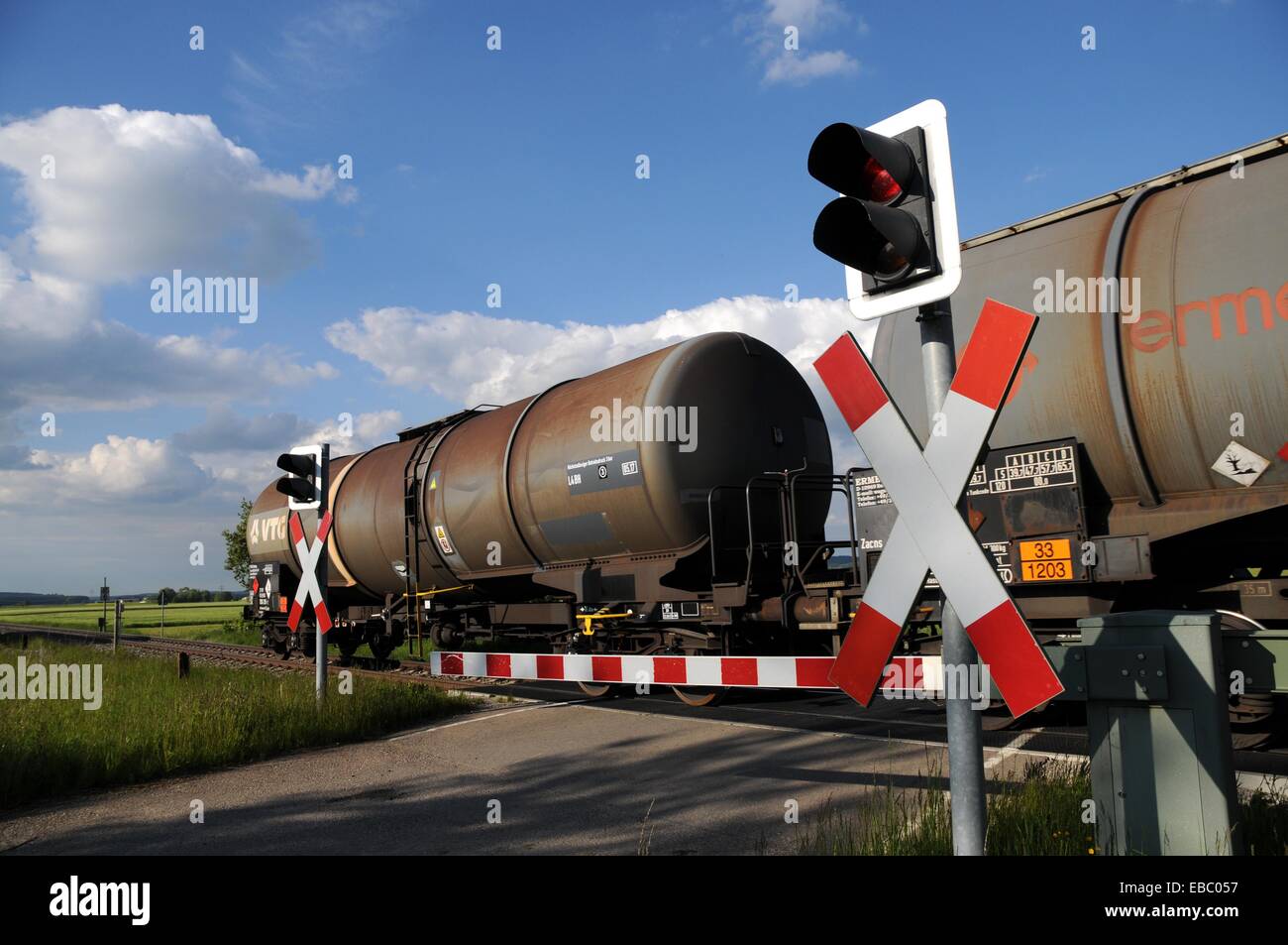 Freight train with tank cars Stock Photo Alamy