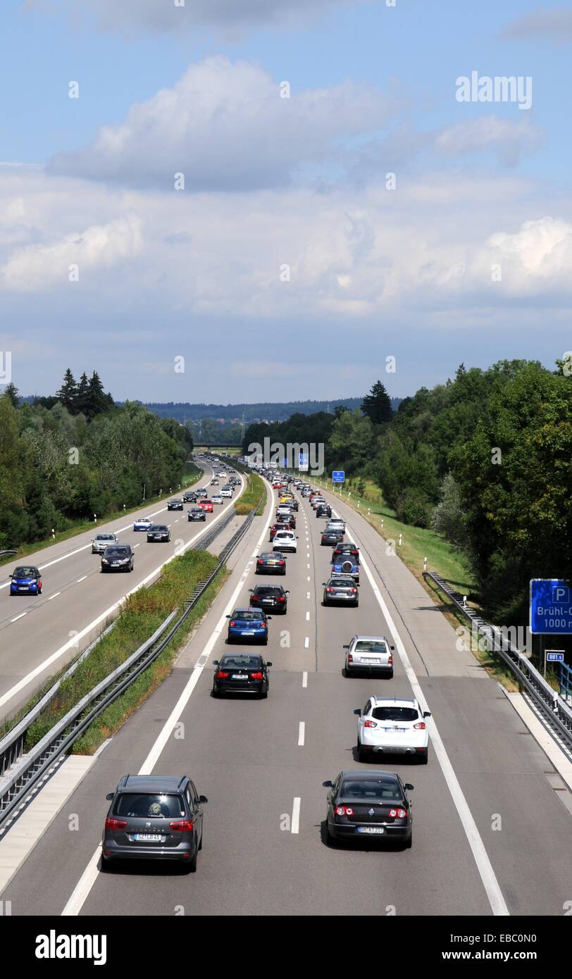 slow-moving-traffic-on-the-highway-stock-photo-alamy