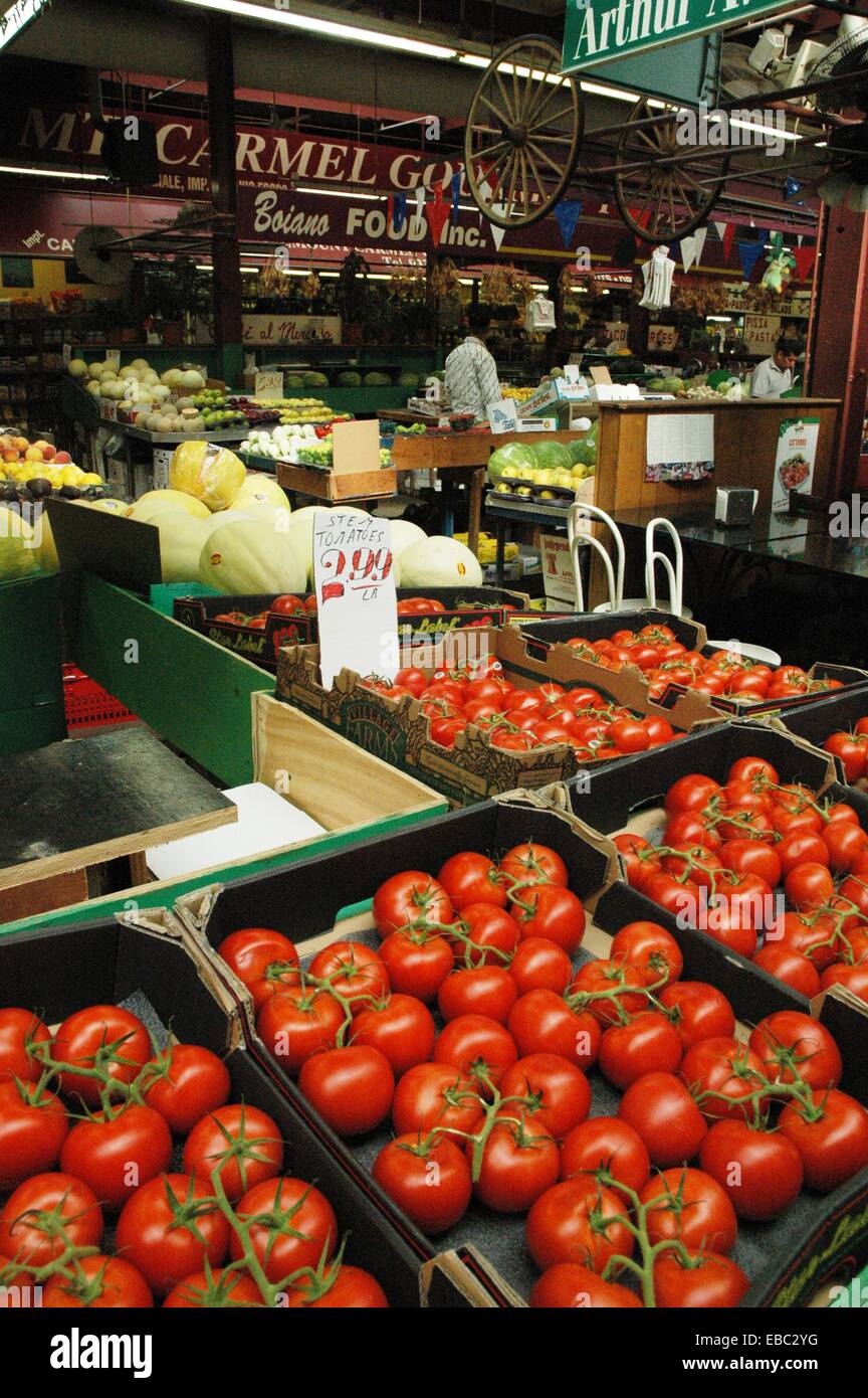 New York City, grocery store at Arthur Avenue Retail Market, in the