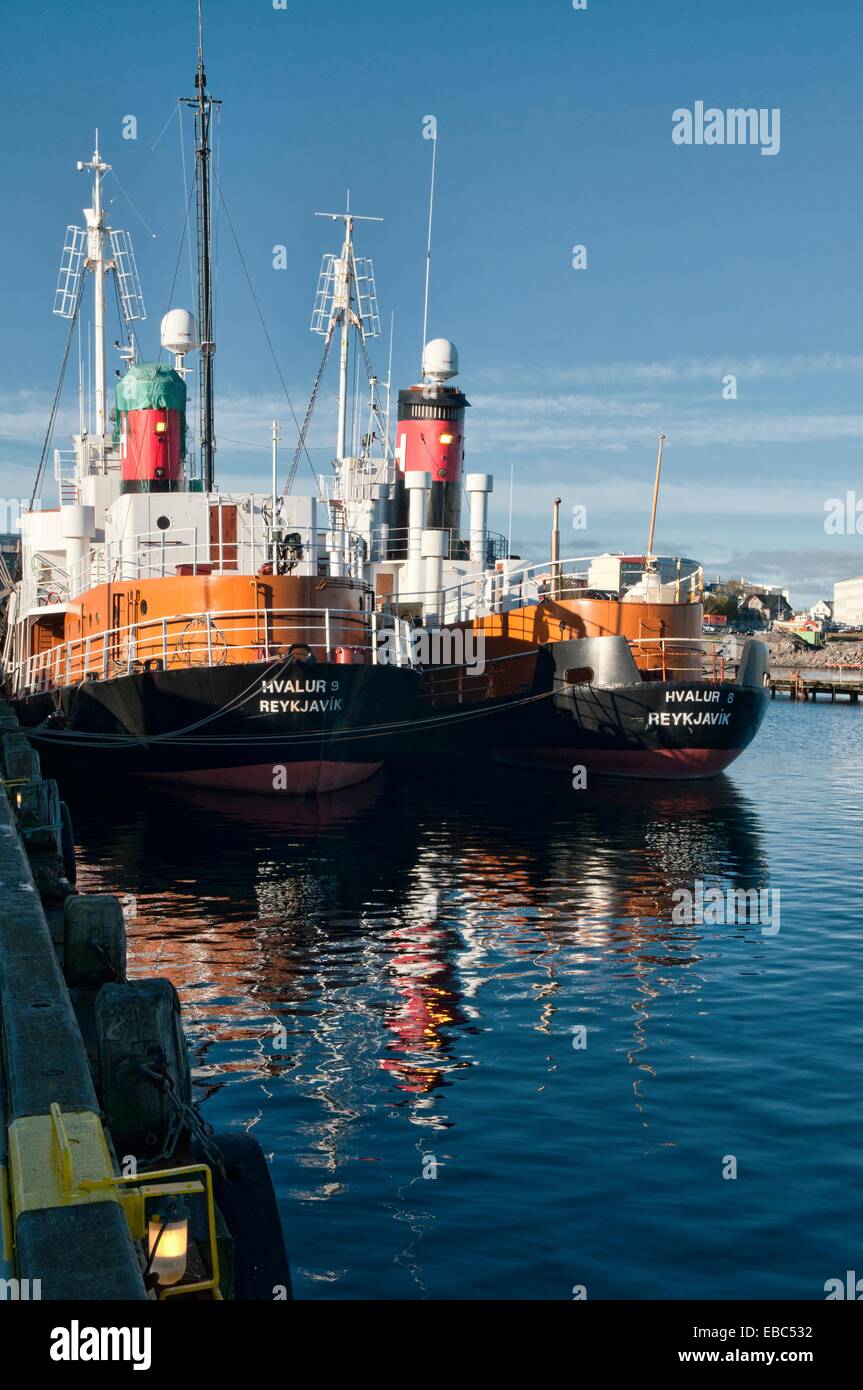 whaling ships in the old harbour in Reykjavik, Iceland Stock Photo Alamy