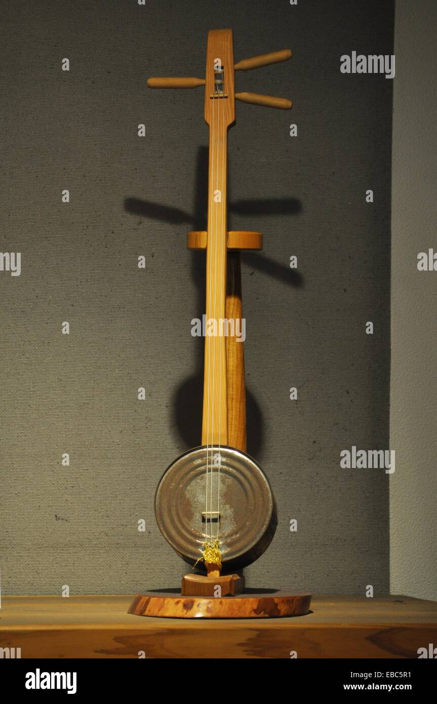 Naha Okinawa Japan a Sanshin Okinawan three stringed lute