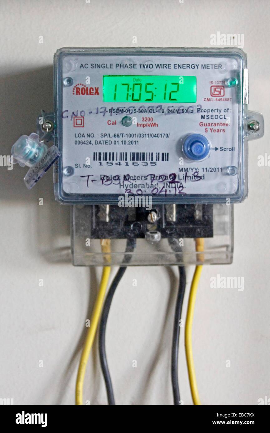 Electric meters, India Stock Photo Alamy