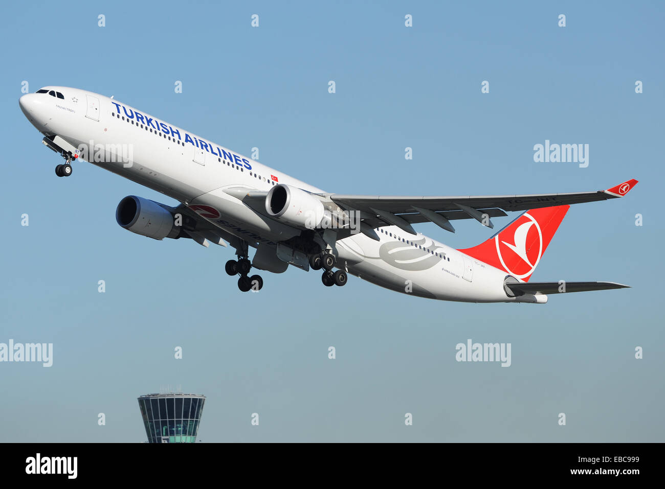 Turkish Airlines Airbus A330-300 at London Heathrow Airport Stock Photo