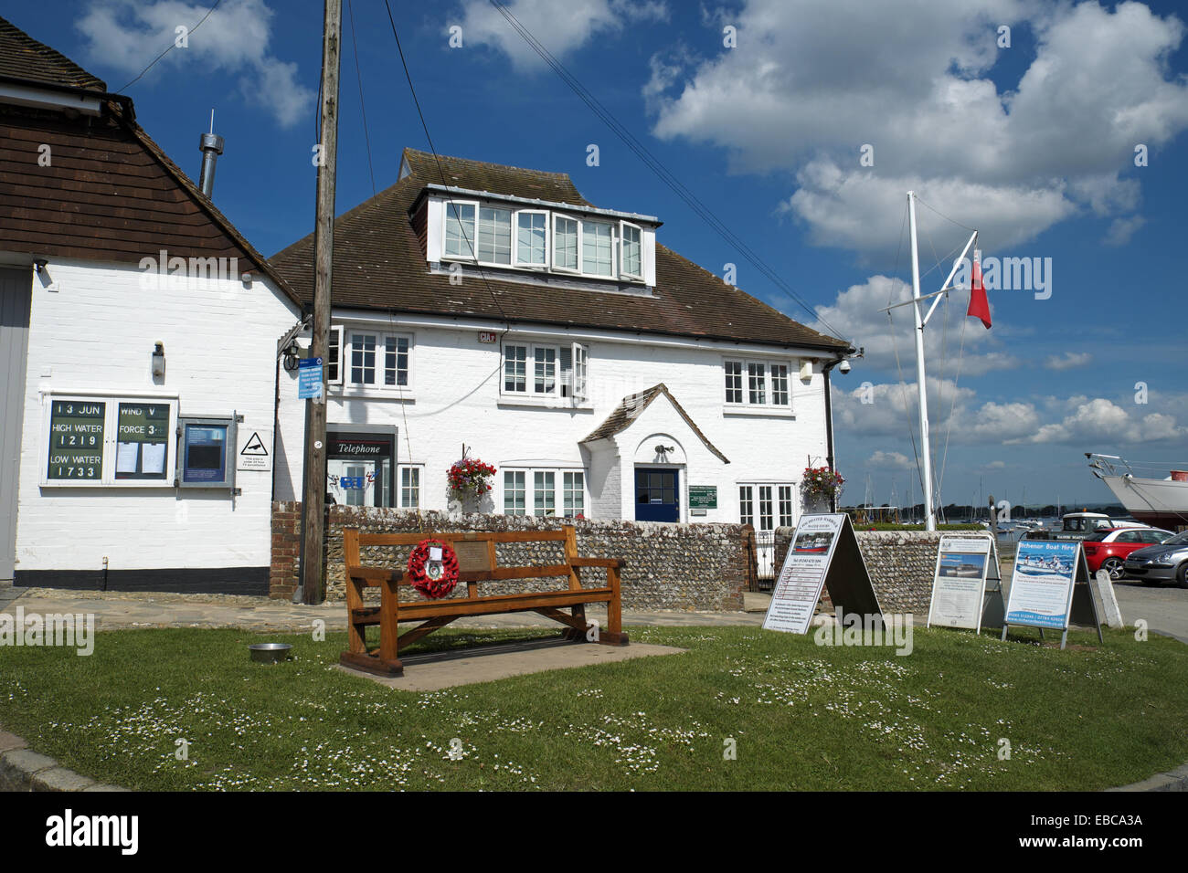 Itchenor Harbour Office, West Sussex, England - on Chichester Harbour Stock Photo