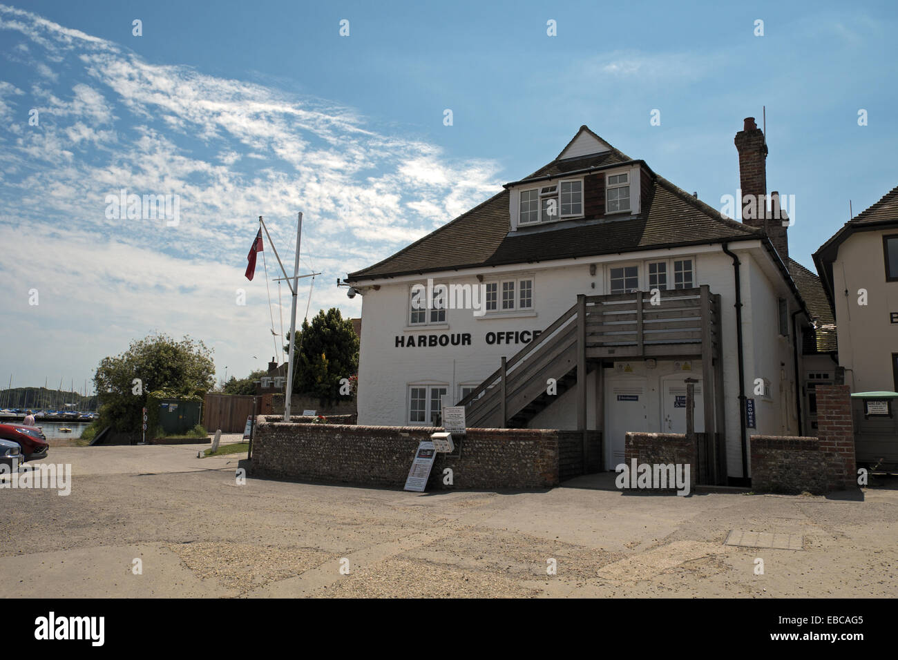 Itchenor Harbour Office, West Sussex, England - on Chichester Harbour Stock Photo
